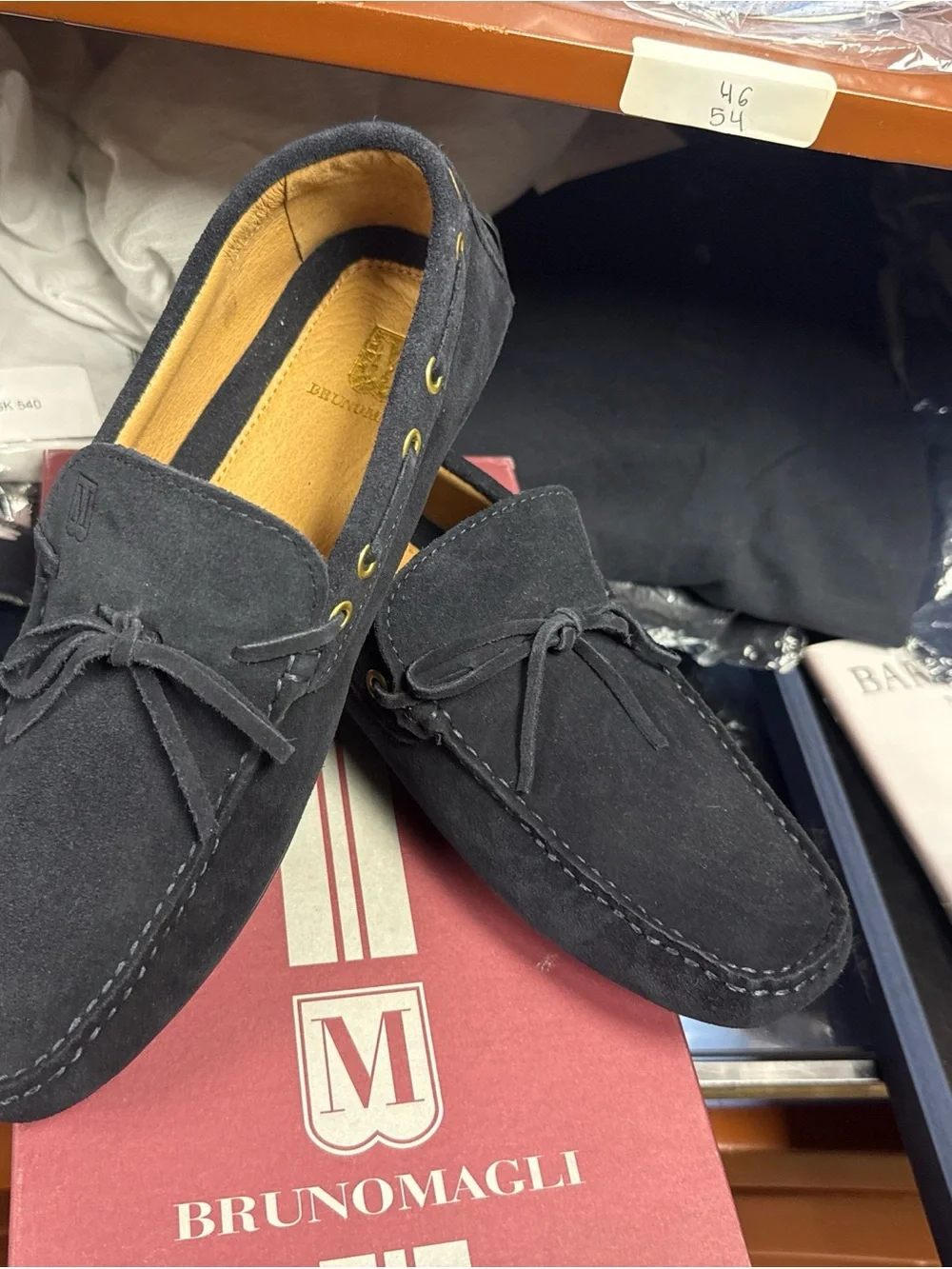 Bruno Magli Black Suede Moc Toe Driving Loafers